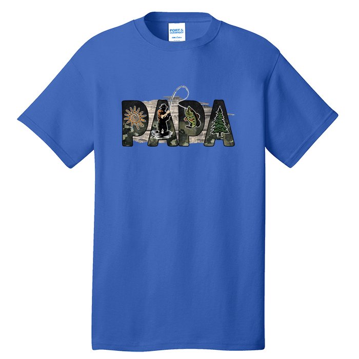 Father's Day Fishing Papa Gift For Dad Tall T-Shirt