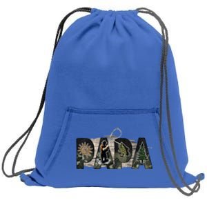 Father's Day Fishing Papa Gift For Dad Sweatshirt Cinch Pack Bag