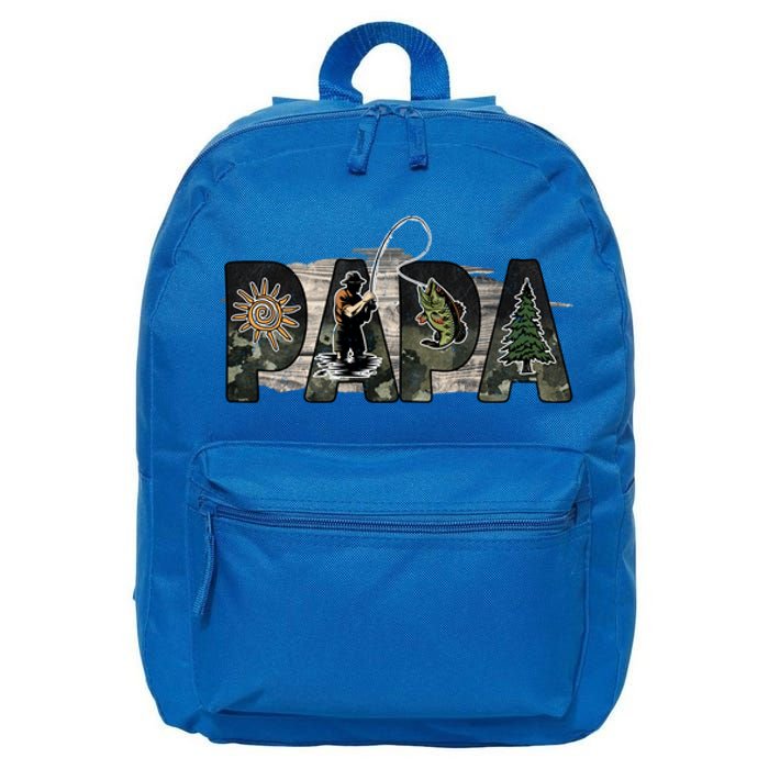 Father's Day Fishing Papa Gift For Dad 16 in Basic Backpack