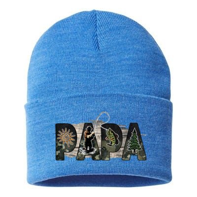 Father's Day Fishing Papa Gift For Dad Sustainable Knit Beanie