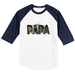 Father's Day Fishing Papa Gift For Dad Baseball Sleeve Shirt