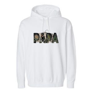 Father's Day Fishing Papa Gift For Dad Garment-Dyed Fleece Hoodie