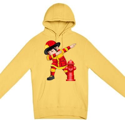 Funny Dabbing Firefighter Fire Christmas Gift Premium Pullover Hoodie