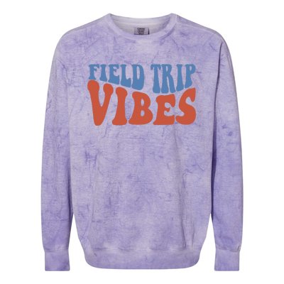 Field Day Field Trip Vibes Students Colorblast Crewneck Sweatshirt