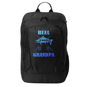 Fathers Day Funny Grandpa Fishing Reel Cool Pops Dad Joke Gift City Backpack