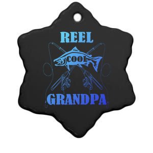 Fathers Day Funny Grandpa Fishing Reel Cool Pops Dad Joke Gift Ceramic Star Ornament