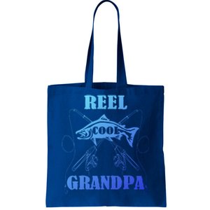 Fathers Day Funny Grandpa Fishing Reel Cool Pops Dad Joke Gift Tote Bag