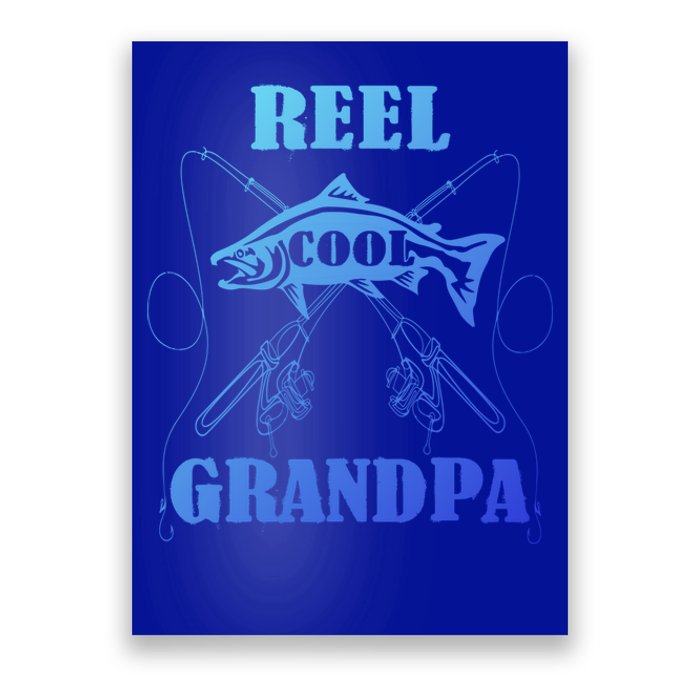 Fathers Day Funny Grandpa Fishing Reel Cool Pops Dad Joke Gift Poster