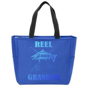 Fathers Day Funny Grandpa Fishing Reel Cool Pops Dad Joke Gift Zip Tote Bag