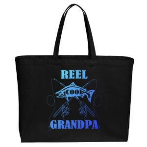 Fathers Day Funny Grandpa Fishing Reel Cool Pops Dad Joke Gift Cotton Canvas Jumbo Tote