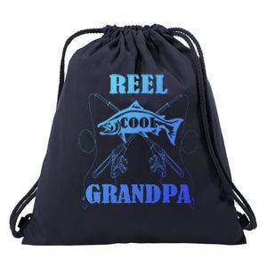 Fathers Day Funny Grandpa Fishing Reel Cool Pops Dad Joke Gift Drawstring Bag