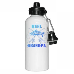 Fathers Day Funny Grandpa Fishing Reel Cool Pops Dad Joke Gift Aluminum Water Bottle