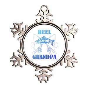 Fathers Day Funny Grandpa Fishing Reel Cool Pops Dad Joke Gift Metallic Star Ornament