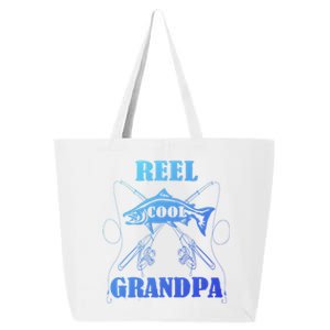 Fathers Day Funny Grandpa Fishing Reel Cool Pops Dad Joke Gift 25L Jumbo Tote