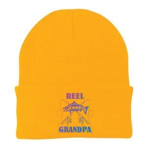 Fathers Day Funny Grandpa Fishing Reel Cool Pops Dad Joke Gift Knit Cap Winter Beanie