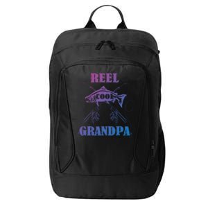 Fathers Day Funny Grandpa Fishing Reel Cool Pops Dad Joke Gift City Backpack