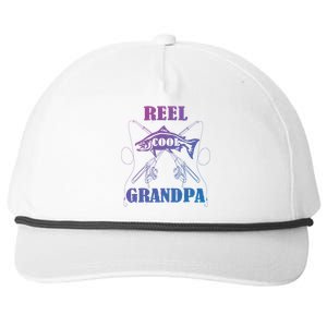 Fathers Day Funny Grandpa Fishing Reel Cool Pops Dad Joke Gift Snapback Five-Panel Rope Hat