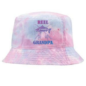 Fathers Day Funny Grandpa Fishing Reel Cool Pops Dad Joke Gift Tie-Dyed Bucket Hat