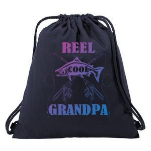 Fathers Day Funny Grandpa Fishing Reel Cool Pops Dad Joke Gift Drawstring Bag