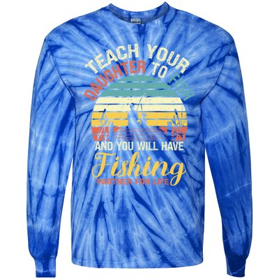 Father Daughter Fishing Dad Cute Gift Tie-Dye Long Sleeve Shirt