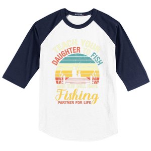 Father Daughter Fishing Dad Cute Gift Baseball Sleeve Shirt