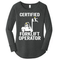 Forklift Driver Forklift Certified Forklift Operator Women's Perfect Tri Tunic Long Sleeve Shirt