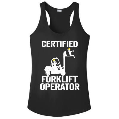 Forklift Driver Forklift Certified Forklift Operator Ladies PosiCharge Competitor Racerback Tank