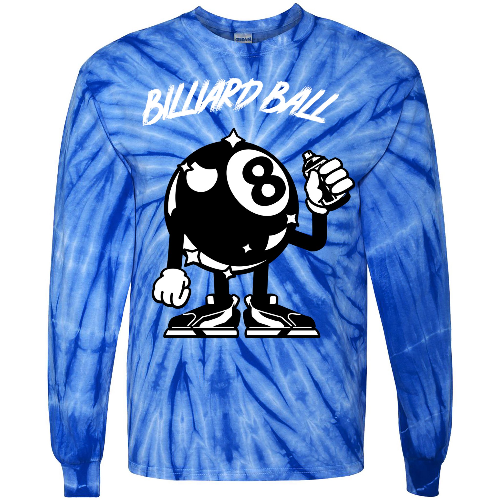 Father's Day Funny BilliardsI Love Snooker Pool Player Gift For Dad Tie-Dye Long Sleeve Shirt