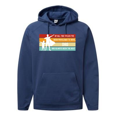 Father's Day From Son Inspirational Loving Fatherhood Quote Gift Performance Fleece Hoodie