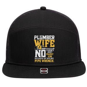 Funny Design For Plumber Wife - Plumbing Pipefitters Plumber 7 Panel Mesh Trucker Snapback Hat