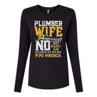 Funny Design For Plumber Wife - Plumbing Pipefitters Plumber Womens Cotton Relaxed Long Sleeve T-Shirt