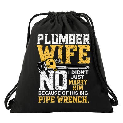 Funny Design For Plumber Wife - Plumbing Pipefitters Plumber Drawstring Bag