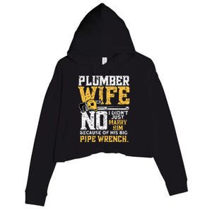 Funny Design For Plumber Wife - Plumbing Pipefitters Plumber Crop Fleece Hoodie