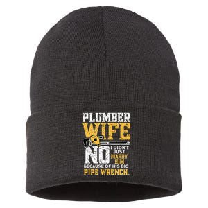 Funny Design For Plumber Wife - Plumbing Pipefitters Plumber Sustainable Knit Beanie