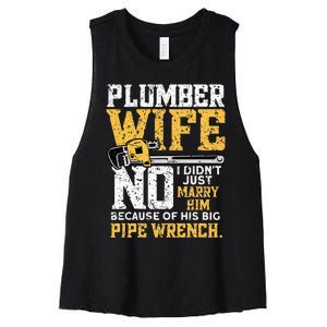 Funny Design For Plumber Wife - Plumbing Pipefitters Plumber Women's Racerback Cropped Tank