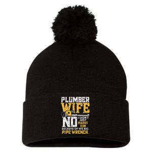 Funny Design For Plumber Wife - Plumbing Pipefitters Plumber Pom Pom 12in Knit Beanie