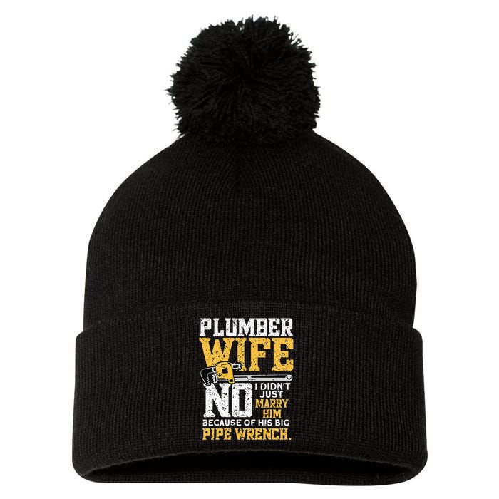 Funny Design For Plumber Wife - Plumbing Pipefitters Plumber Pom Pom 12in Knit Beanie