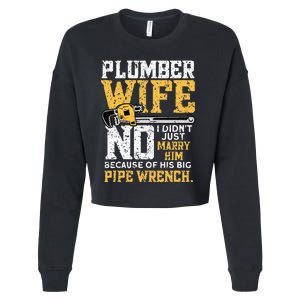 Funny Design For Plumber Wife - Plumbing Pipefitters Plumber Cropped Pullover Crew