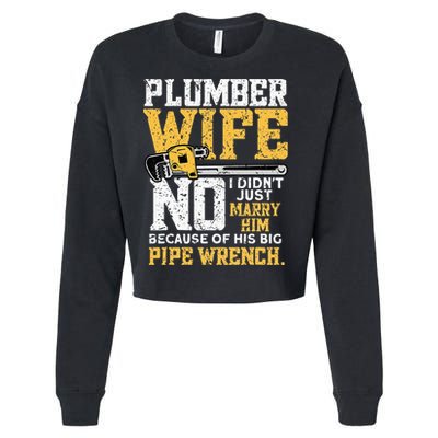 Funny Design For Plumber Wife - Plumbing Pipefitters Plumber Cropped Pullover Crew