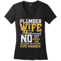 Funny Design For Plumber Wife - Plumbing Pipefitters Plumber Women's V-Neck T-Shirt