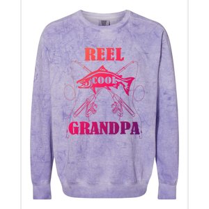 Fathers Day Funny Grandpa Fishing Reel Cool Pops Dad Joke Gift Colorblast Crewneck Sweatshirt