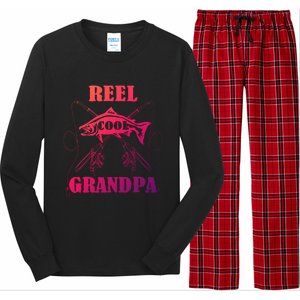 Fathers Day Funny Grandpa Fishing Reel Cool Pops Dad Joke Gift Long Sleeve Pajama Set