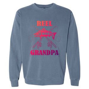 Fathers Day Funny Grandpa Fishing Reel Cool Pops Dad Joke Gift Garment-Dyed Sweatshirt