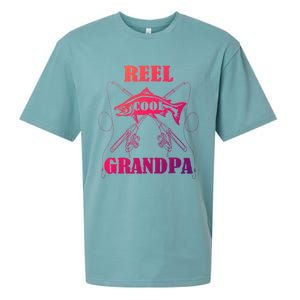 Fathers Day Funny Grandpa Fishing Reel Cool Pops Dad Joke Gift Sueded Cloud Jersey T-Shirt