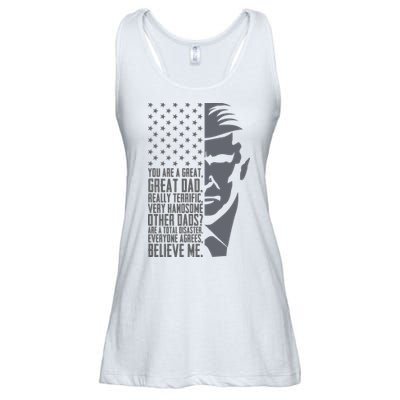 Fathers Day Funny Dad Shirts Great Dad Donald Trump Father's Day Gift Tee Ladies Essential Flowy Tank