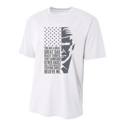 Fathers Day Funny Dad Shirts Great Dad Donald Trump Father's Day Gift Tee Youth Performance Sprint T-Shirt