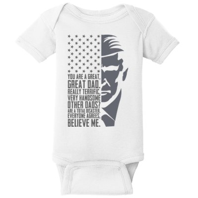 Fathers Day Funny Dad Shirts Great Dad Donald Trump Father's Day Gift Tee Baby Bodysuit