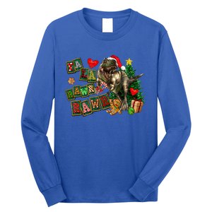 Funny Dinosaur Fa Ra Ra Rawr Christmas Pajamas Trex Xmas Gift Long Sleeve Shirt