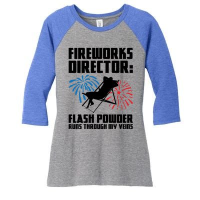 Fireworks Director Fireworks Director Gift Women's Tri-Blend 3/4-Sleeve Raglan Shirt