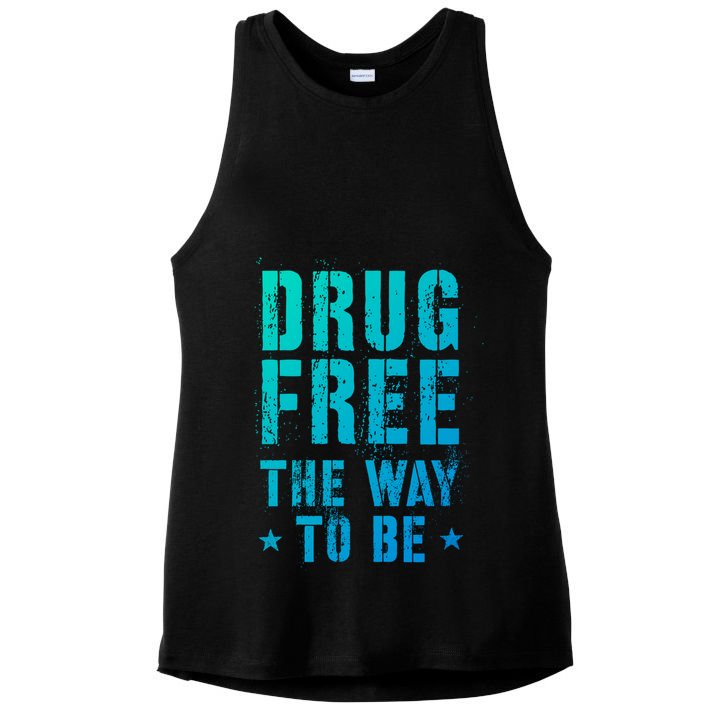 Funny Drug Free The Way To Be Clean Na Inspirational Funny Gift Ladies PosiCharge Tri-Blend Wicking Tank